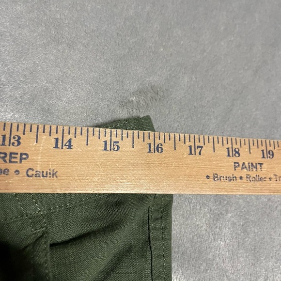 J Crew Pants Womens Medium Tall Green Linen Blend Straight Leg Boho Beach Crop - Picture 3 of 6